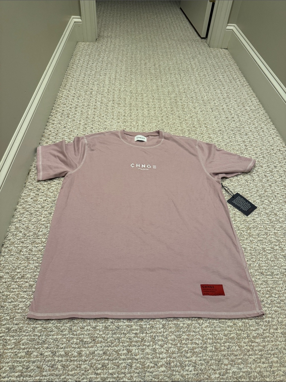 CHNGE Dusty Rose Crew Neck Short Sleeve Tee